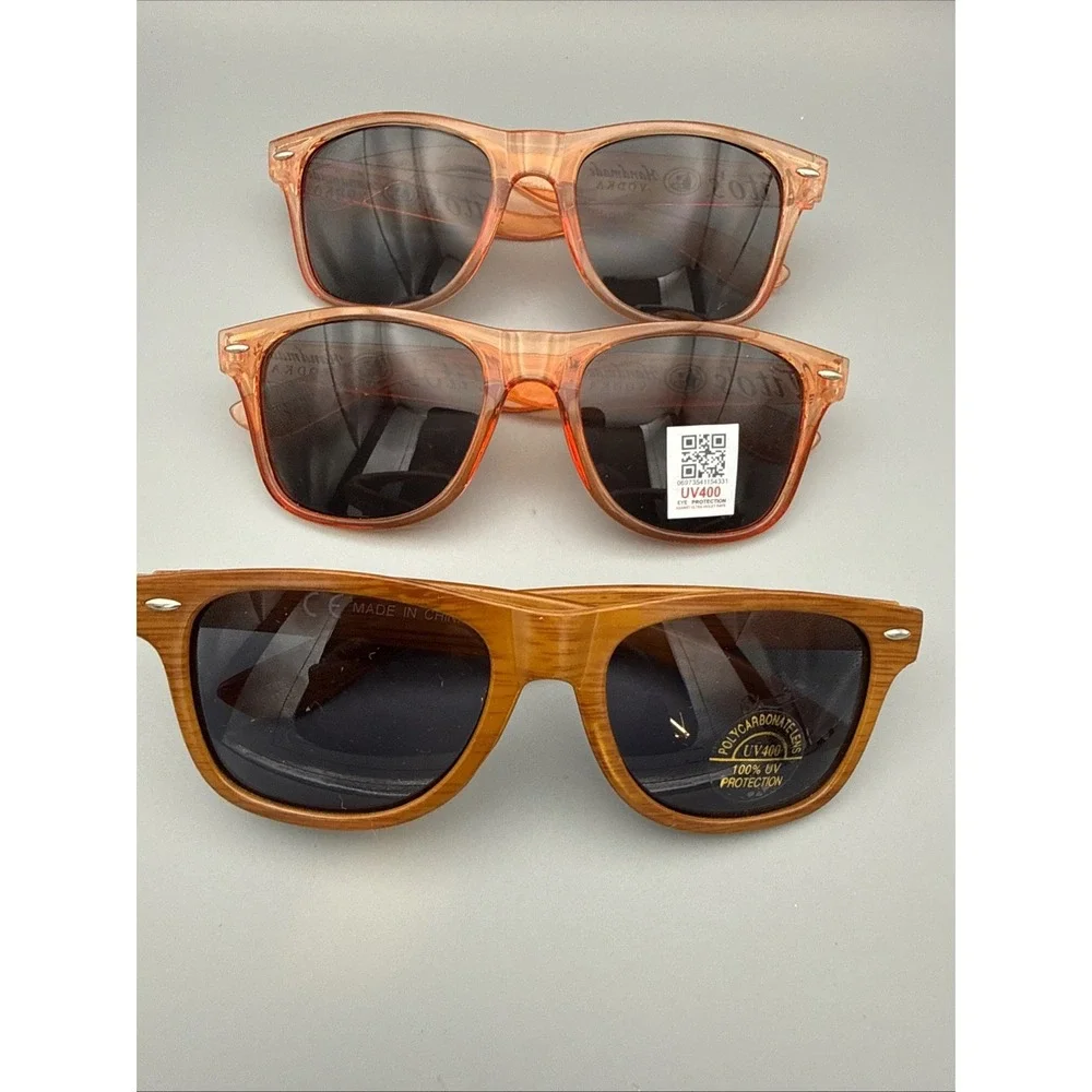 3 pair of  Authentic Tito's Vodka Logo Sunglasses UV400 Protection:Orange/Wooden